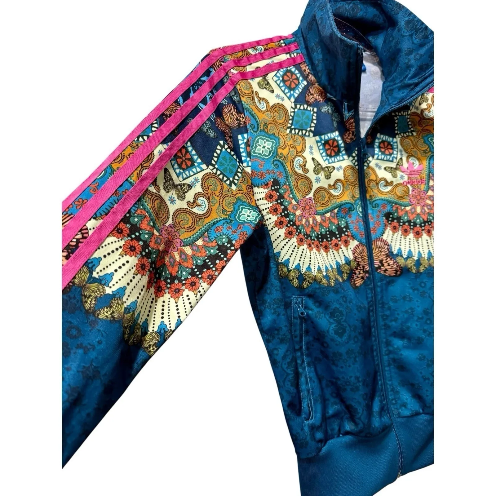 ADIDAS ORIGINALS X FARM BORBOMIX Colorful‎ Full Zip Track Jacket Butterfly Small - Image 4