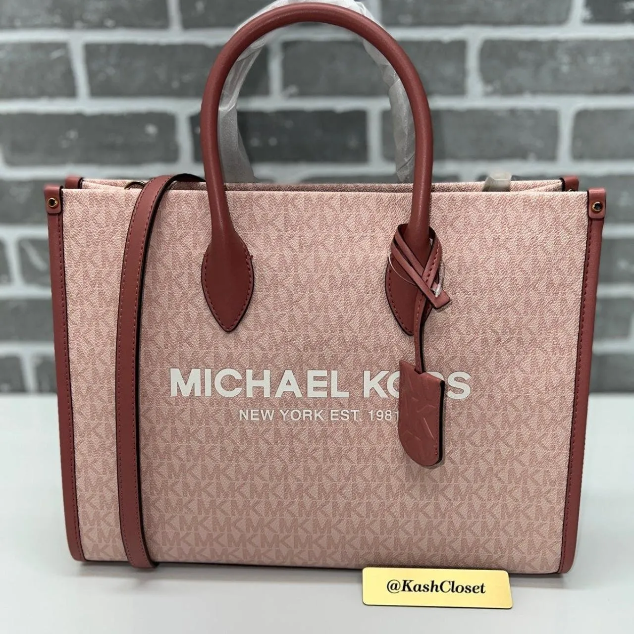 Michael Kors DK Powder Blush Mirella Tote Medium MK Signature Purse - Image 6