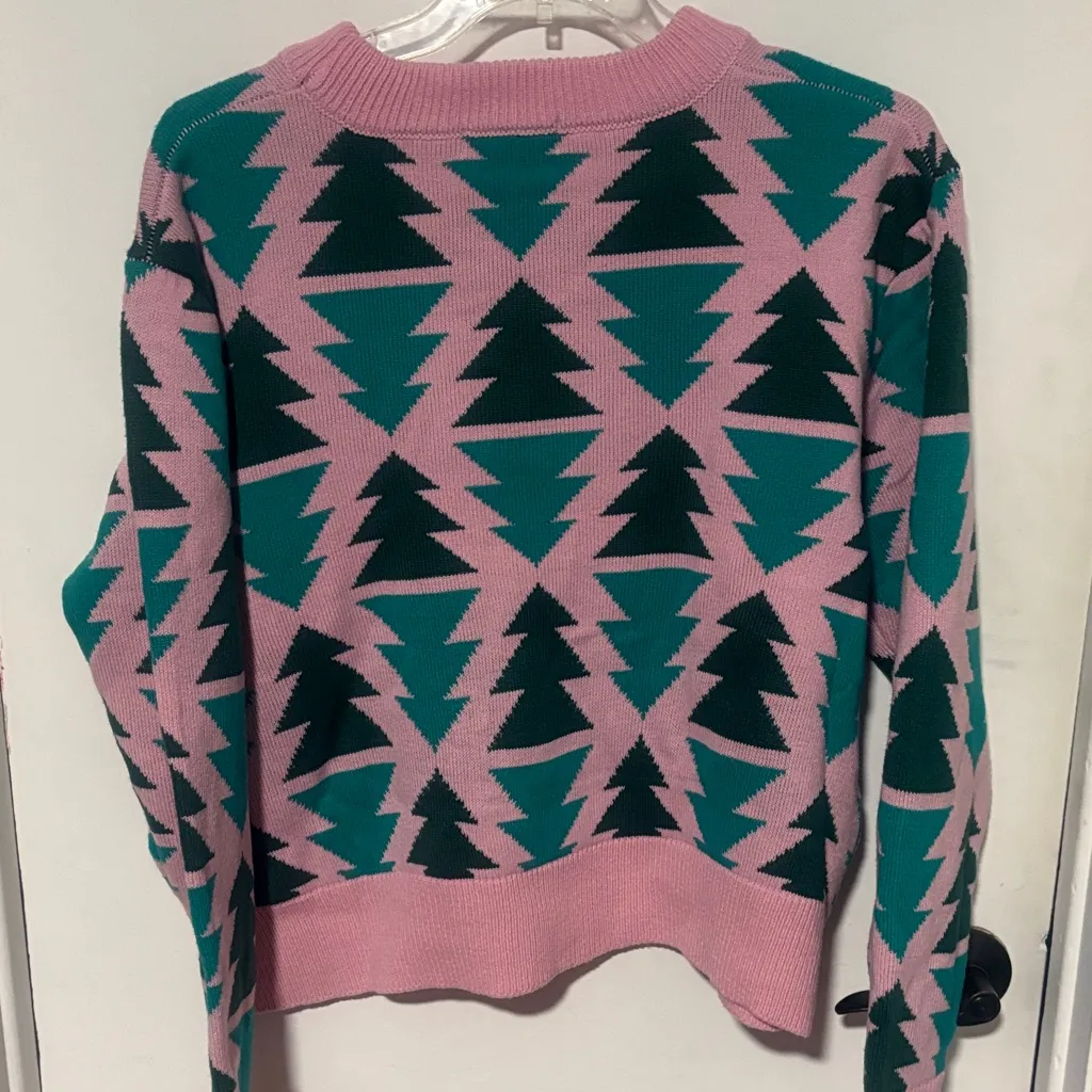 Grayson Threads Pink and Teal Geometric Sweater XXL - Image 8