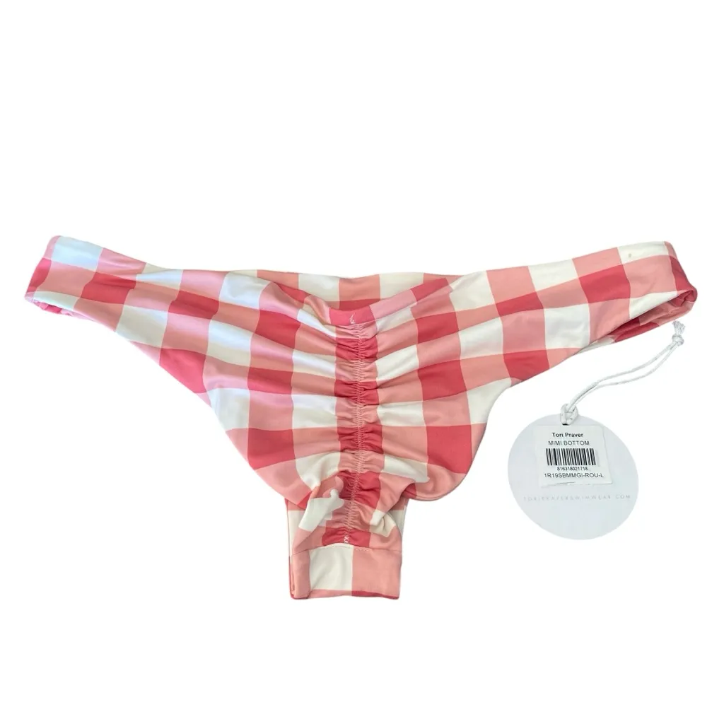 Tori Praver Lola Underwire Pink Gingham Bikini Set NWTs Large Cheeky - Image 10
