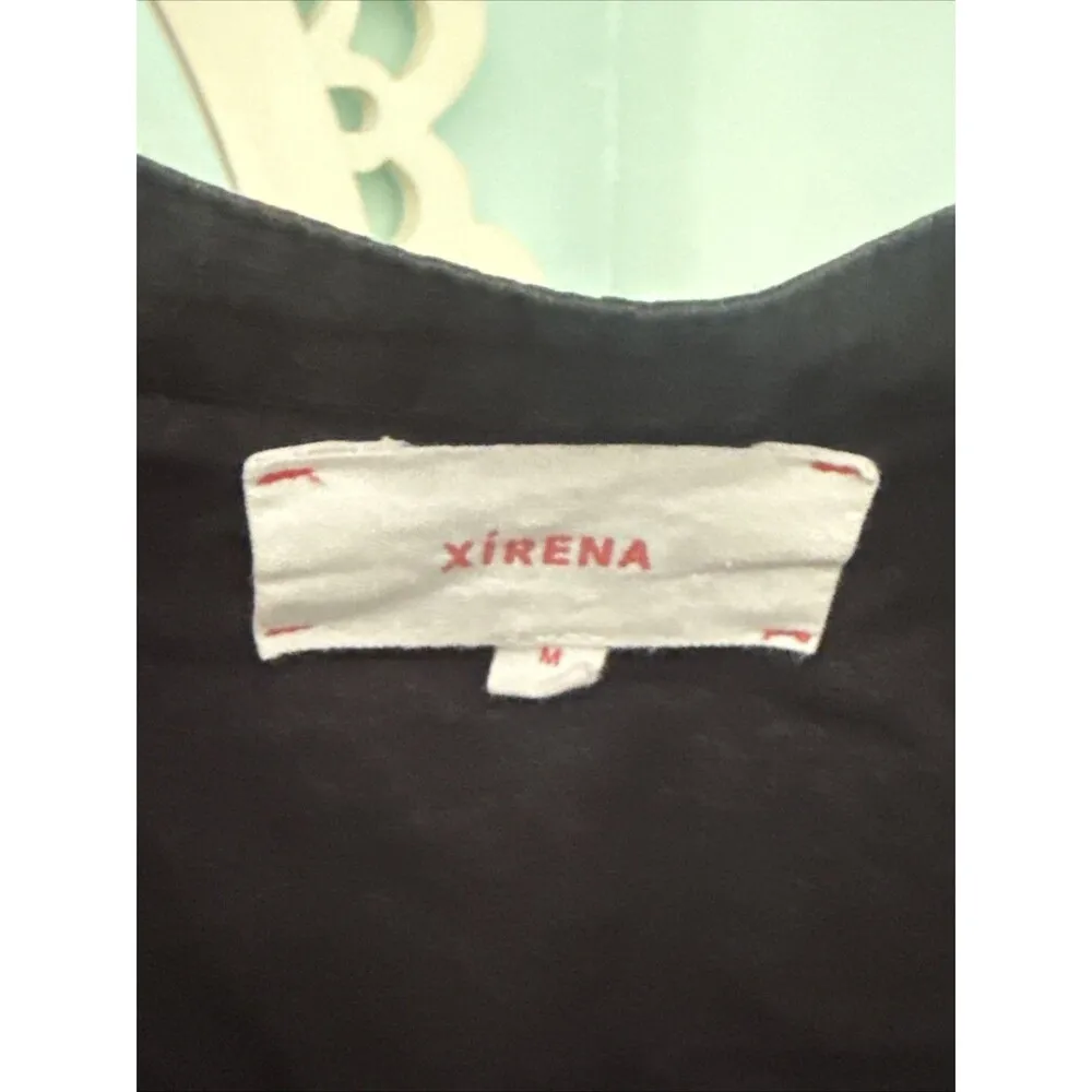 Xirena Suri Dress Black Size Medium ll Tie Front Shirtdress Ruffle Long Sleeve - Image 3