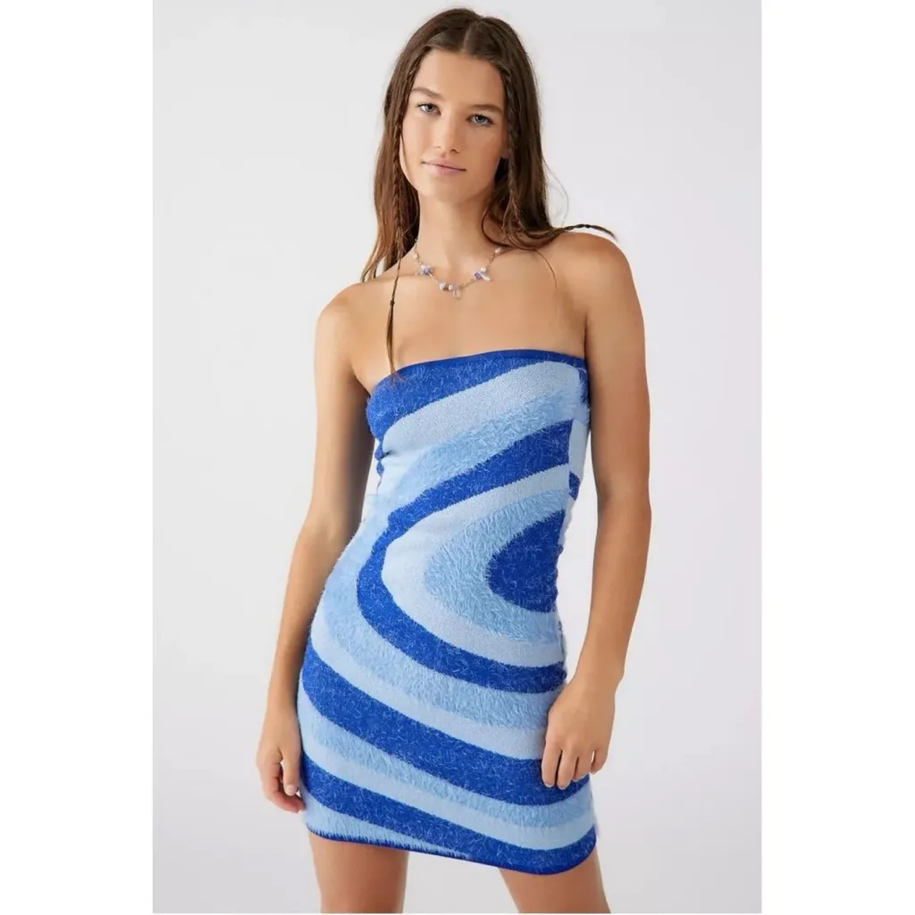 House of Sunny Spice Hockney Strapless Tube Mini Dress in Klein Blue, Small, NWT Blue Size 4 - Image 2