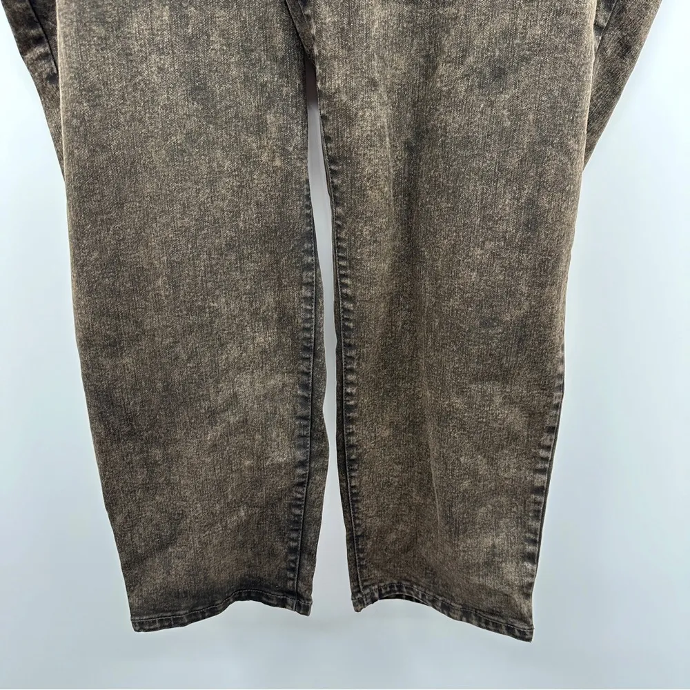 Logo Lori Goldstein Faded Brown High Rise Straight Leg Pull On Pants Sz 30WT NEW - Image 3