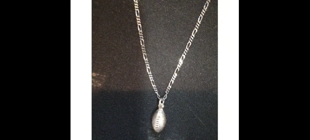 .925 Sterling Silver Football Necklace - Image 3