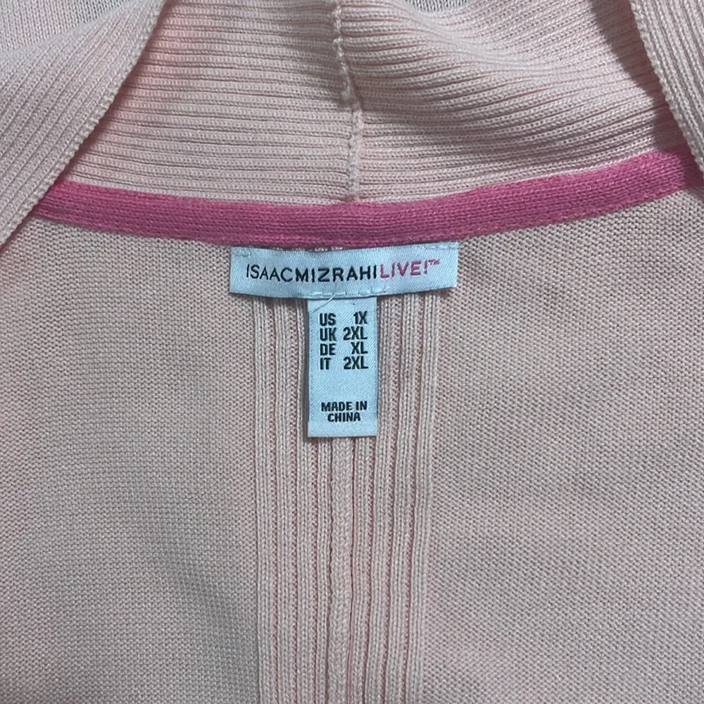 Isaac Mizrahi Cardigan Live Sz 1X  Flutter Hem Feminine Long Open Front - Image 7