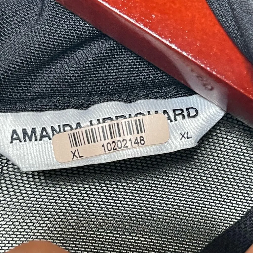 Amanda Uprichard Vixen Mini Dress Ostrich Feather Cuff Womens XL Black - Image 10