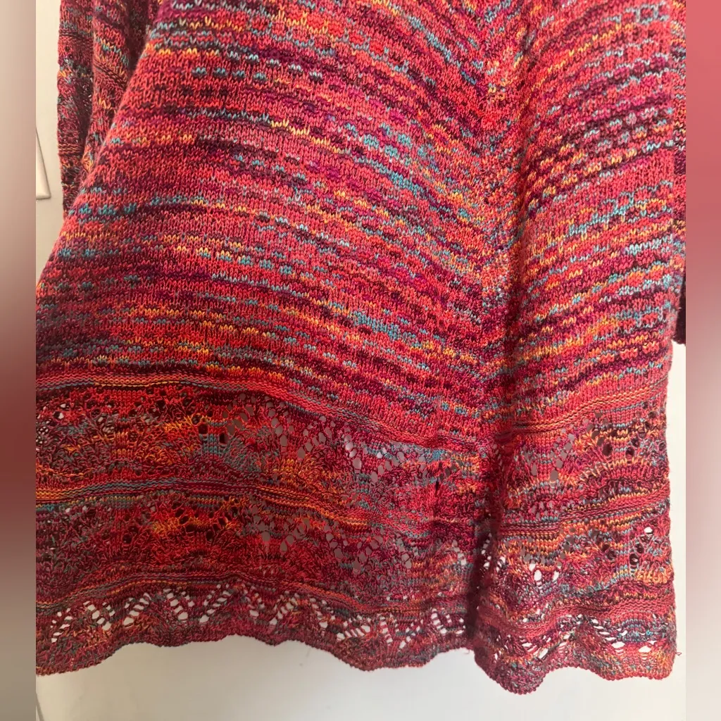 Faded Glory Colorful Crochet Cold Shoulder Top - Image 6