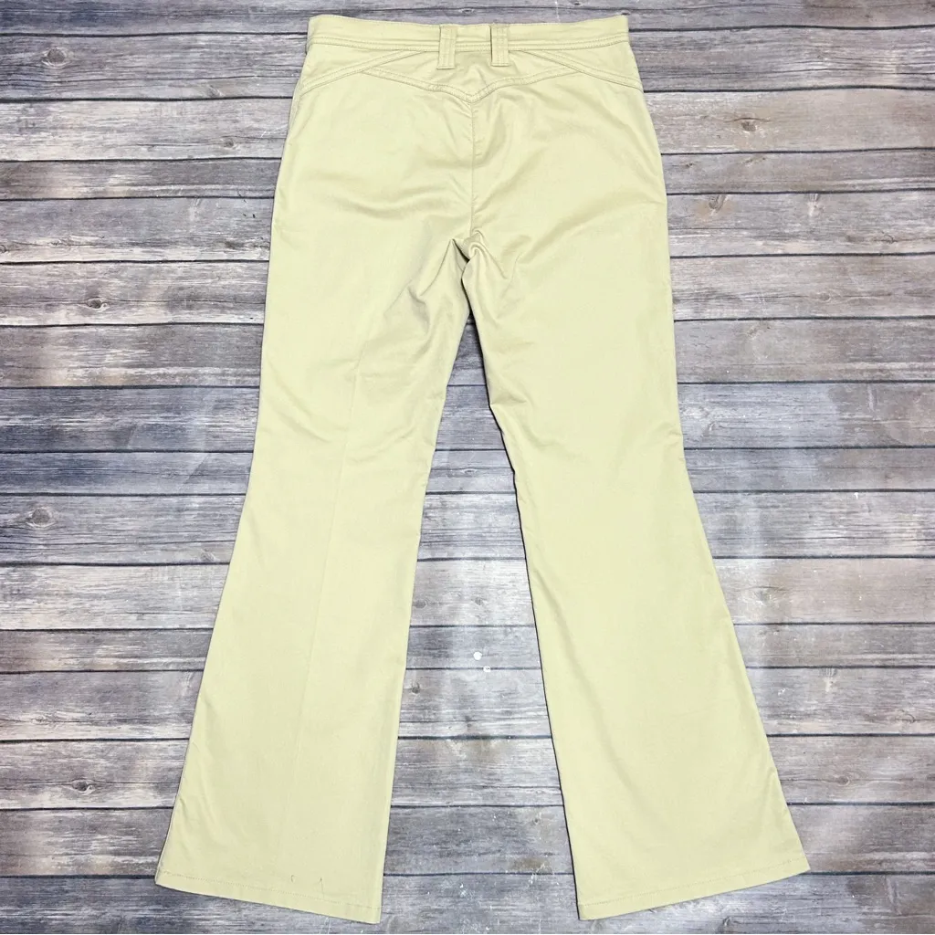 Roberto Cavalli Beige Gold Flare Monogram Button Patch Pockets Mid Rise Pants 42 - Image 8