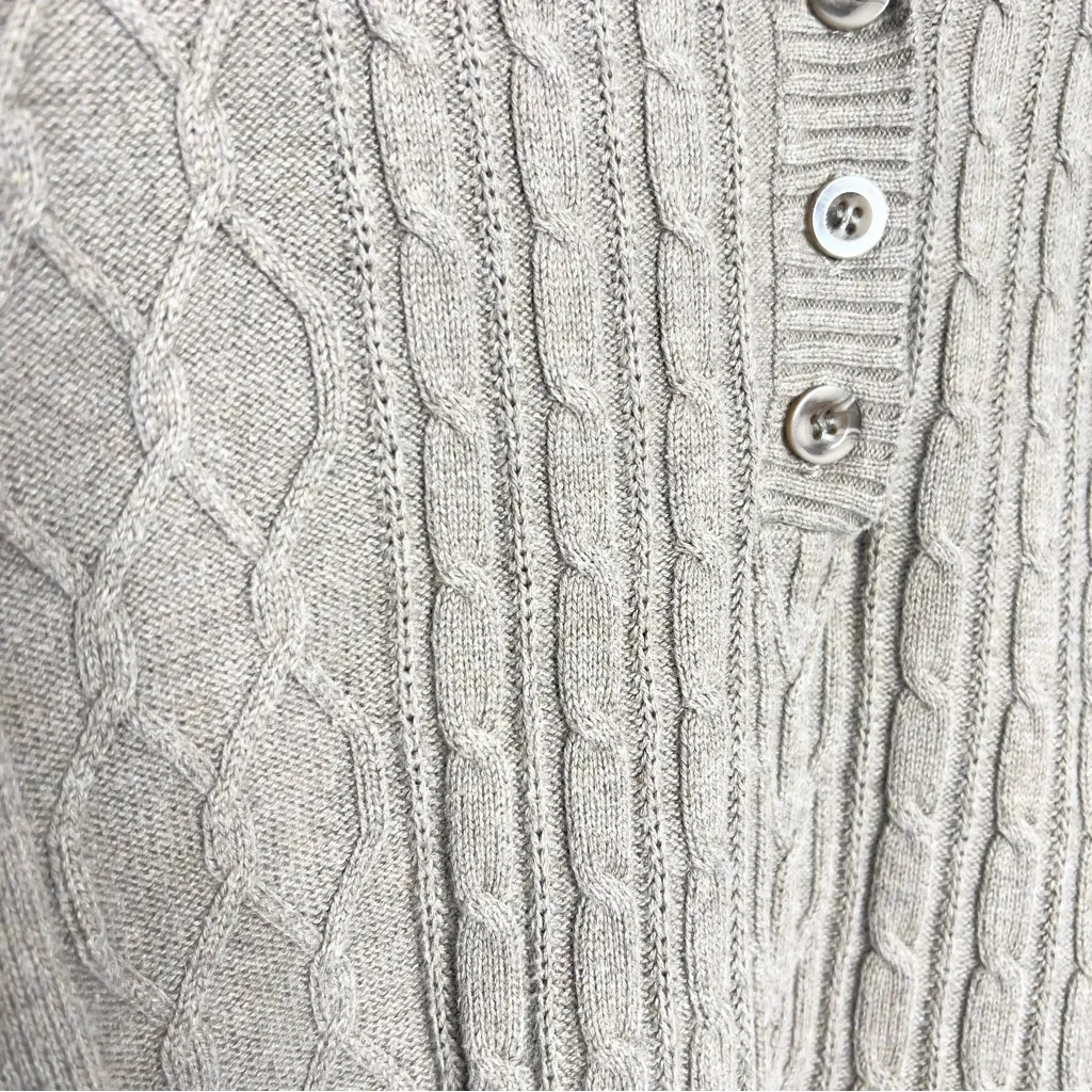 Karen Scott Tan Cable Knit Sweater Size Medium Cozy Warm Eclectic Grandpa Comfy - Image 5