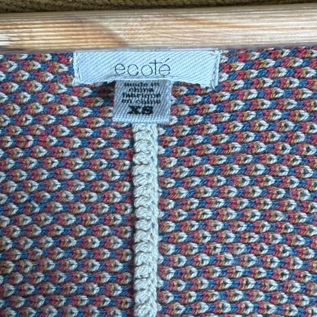 Eootè Women Oversized Southwestern Fringe Cardigan Boho Western Aztec Sz XS - Image 3