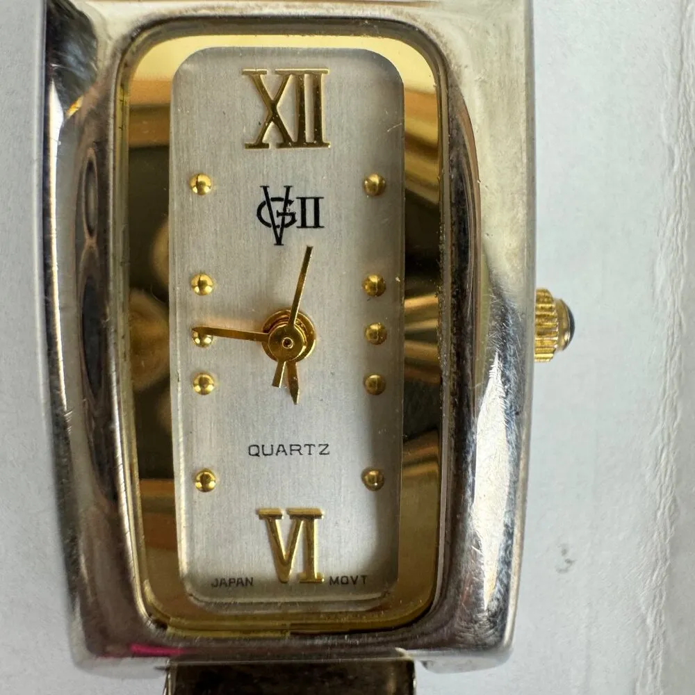 Vintage Gloria Vanderbilt Bracelet Watch Silver & Gold Tone *Needs Battery* - Image 8