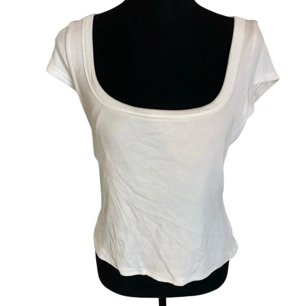 #OGL Thick Stretch Square Neck Tee White Size undefined - Image 3