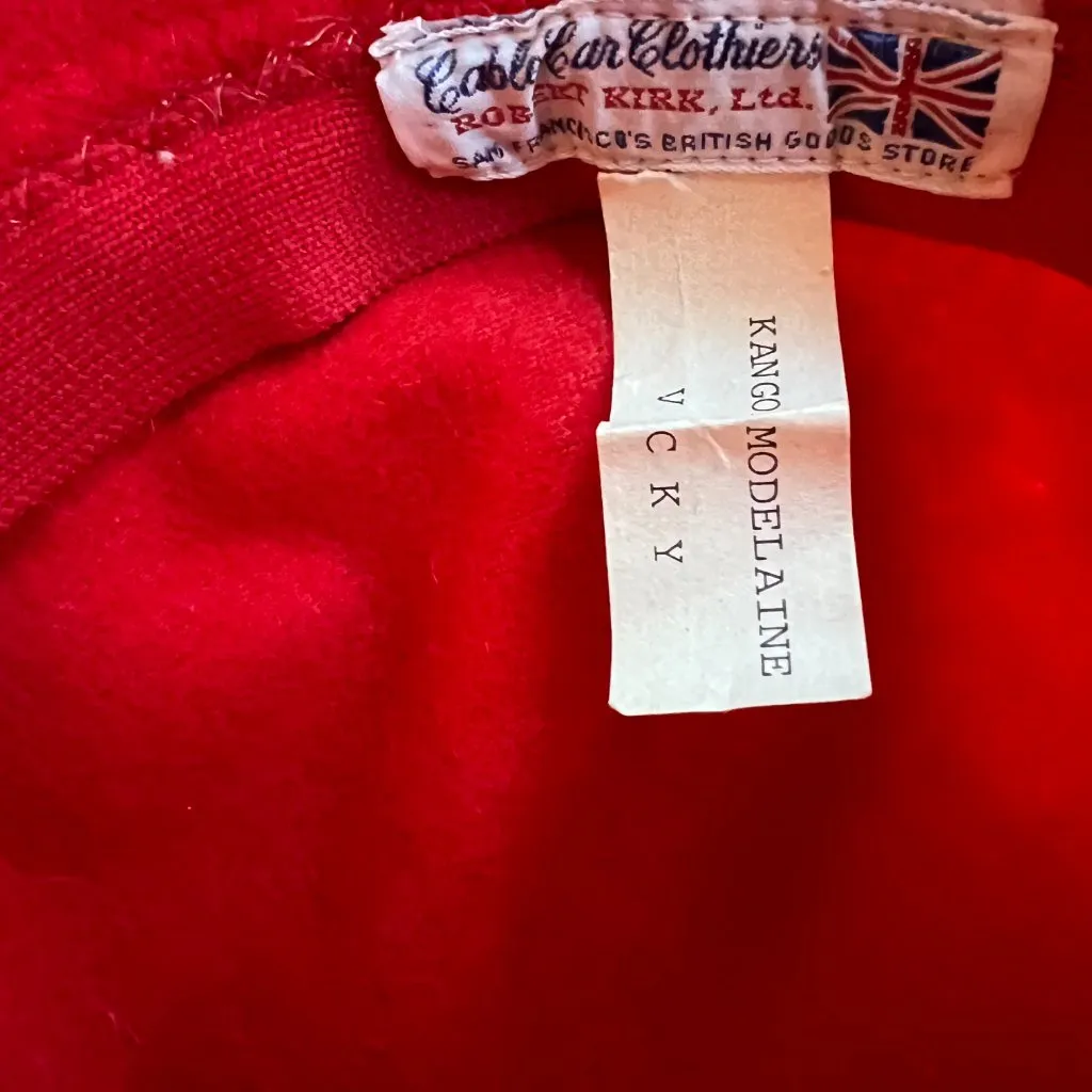 Kangol red wool hat with feather - Image 7