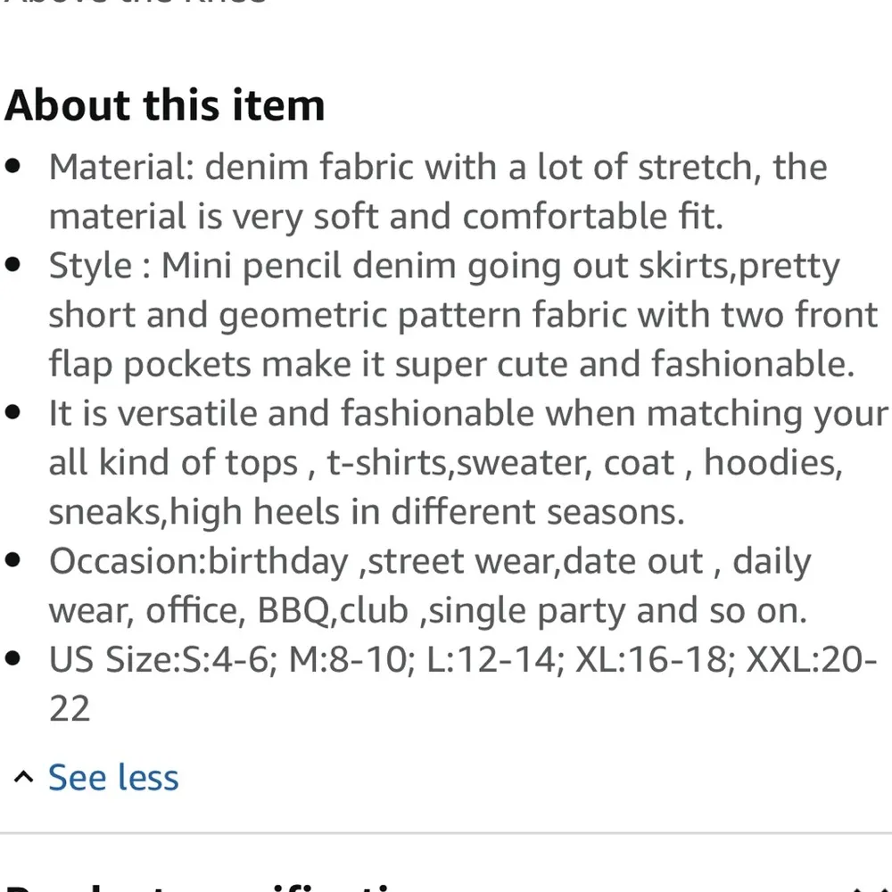 Stylish Blue Denim Mini Skirt Size L - Image 3