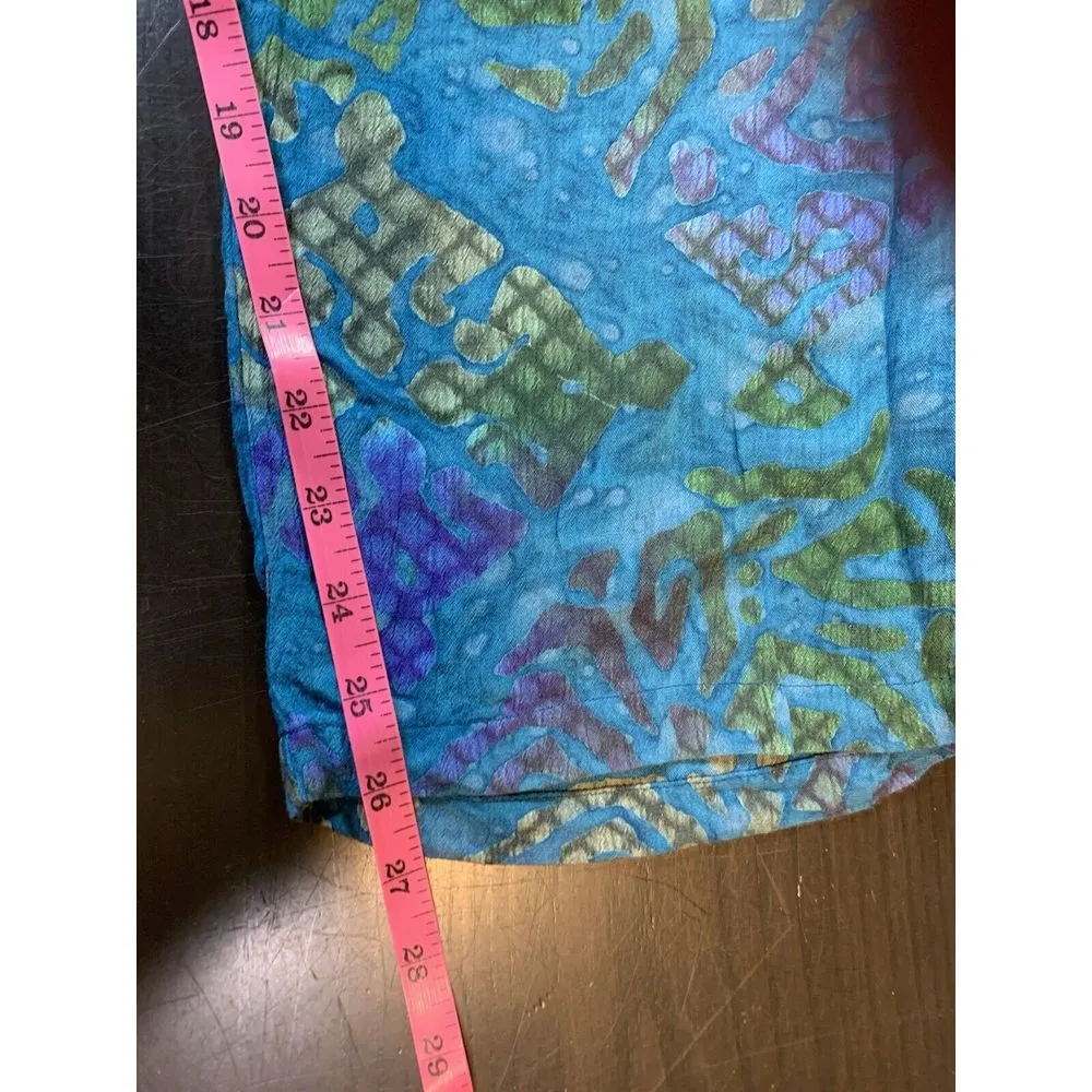 Sun Aguna Indonesia Batik Pants OS‎ Rayon Blue Beachy Vacation Travel Comfort Size undefined - Image 13