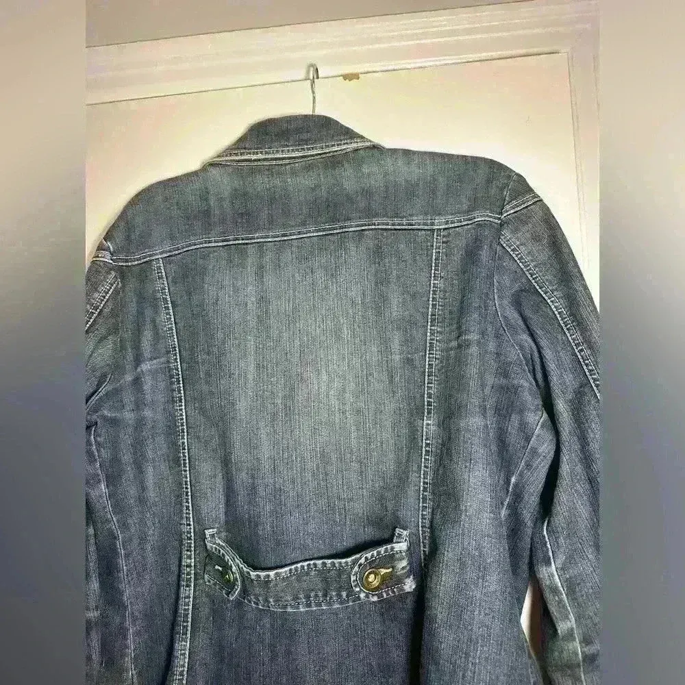 VTG Gitano Women’s 90’s Jean Jacket Blazer. Size: XL. Double pockets Blue - Image 8