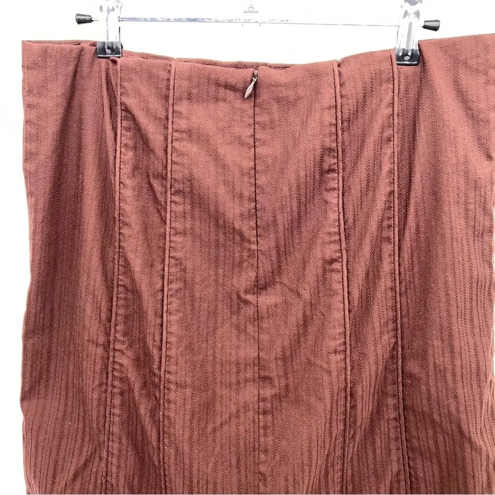 Nanette Lapore Brown Cotton Blend Skirt-Ruched Trim on Hem/Self Piping Detail-6 - Image 5