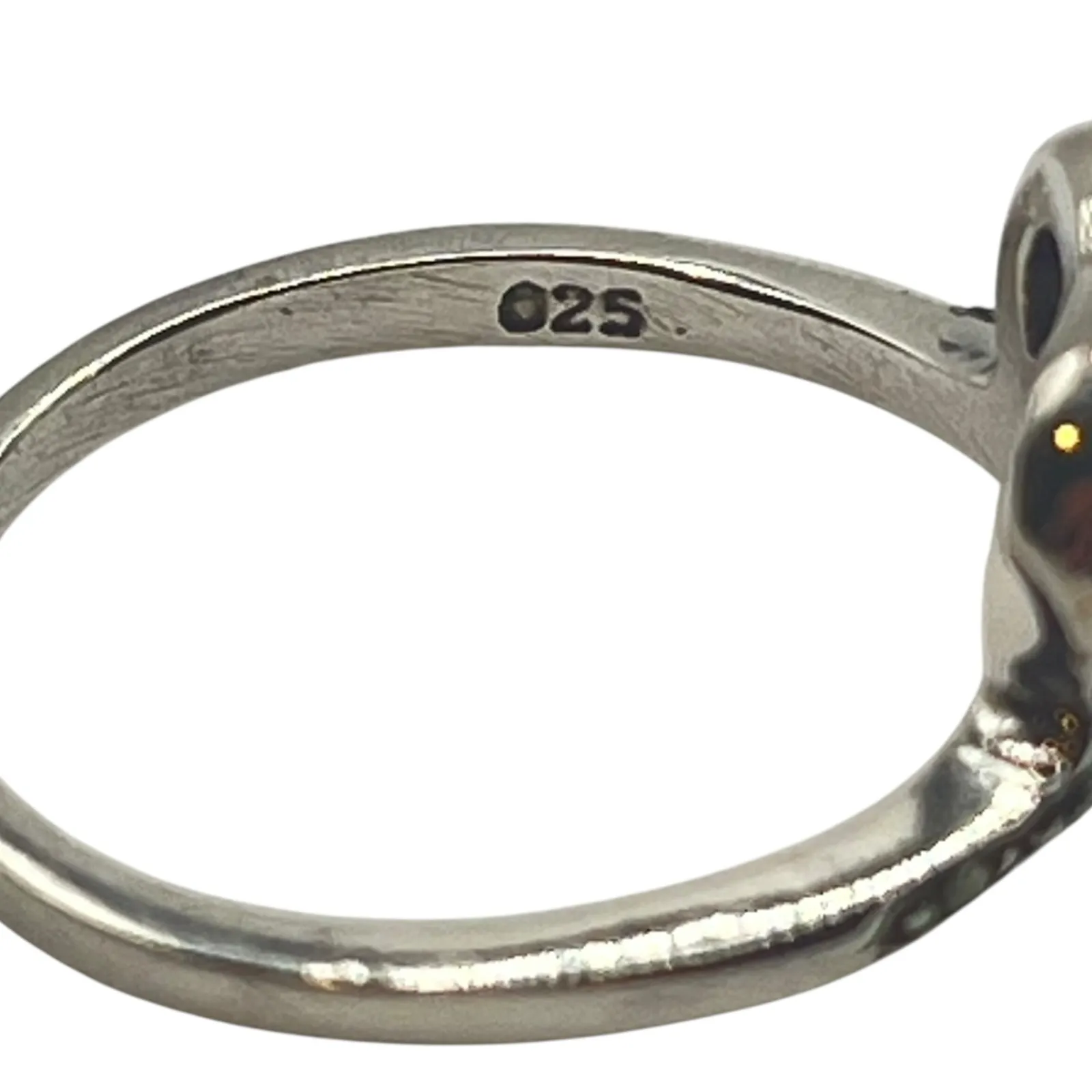 Sterling‎ Silver Marcasite Heart Ring Sz 6.5 Love Knot Statement Band Jewelry - Image 6