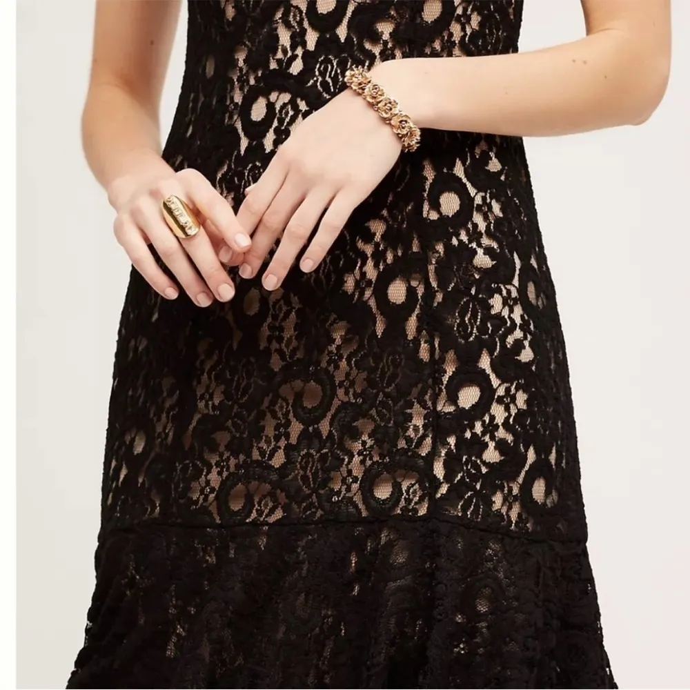 Anthropologie Moulinette Soeurs Black Lace Midi Cami Cotrina Dress Size 0 NWT - Image 12