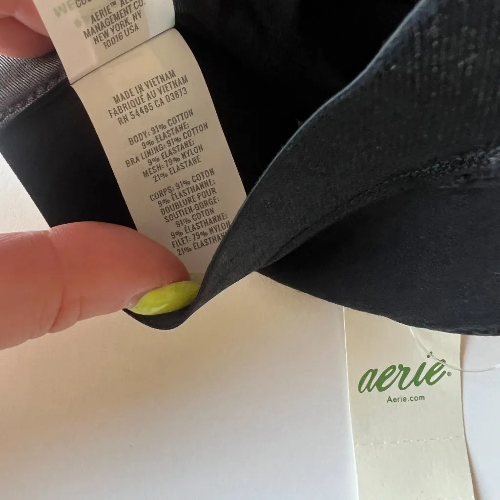 NWT Aerie Real Good Strappy Side Lace Up Bralette Bra Black Size Small S NEW - Image 5