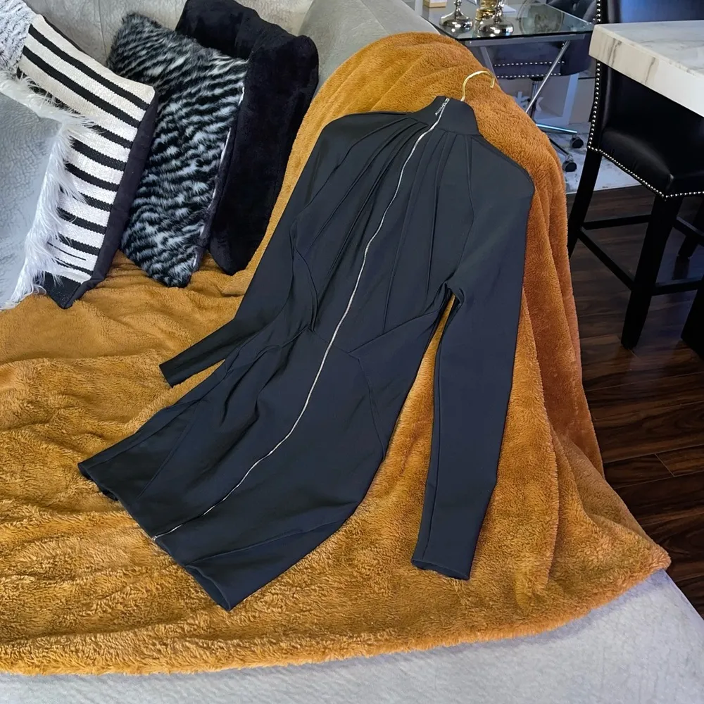 Mugler Fall 2016 Collection Black Paneled Bandage Dress Size 8 - Image 6