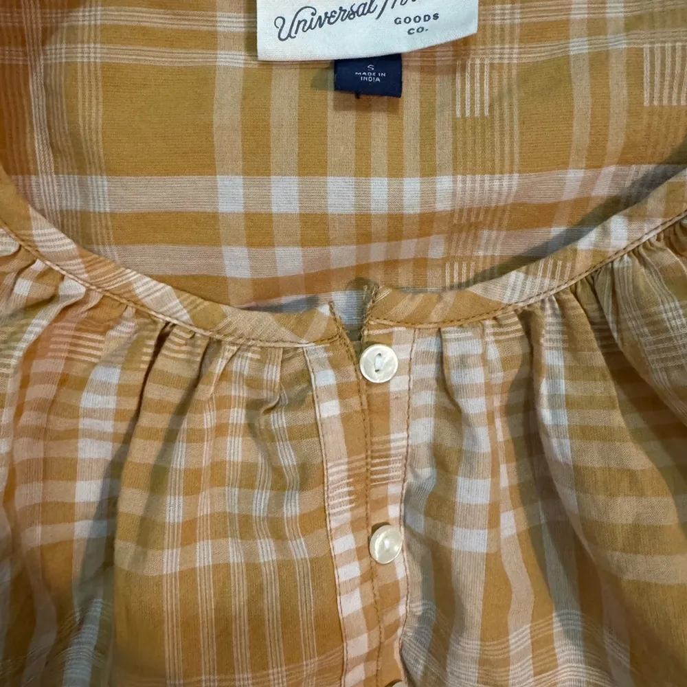 Universal Threads Universal Thread Yellow and White Plaid Blouse - Image 3