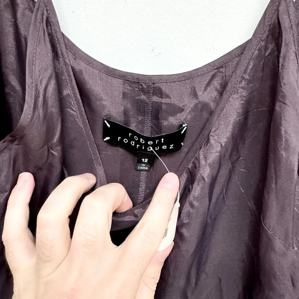 Robert Rodriguez Women Light Weight Deep Purple Slip Mini Dress Size 12 - Image 2
