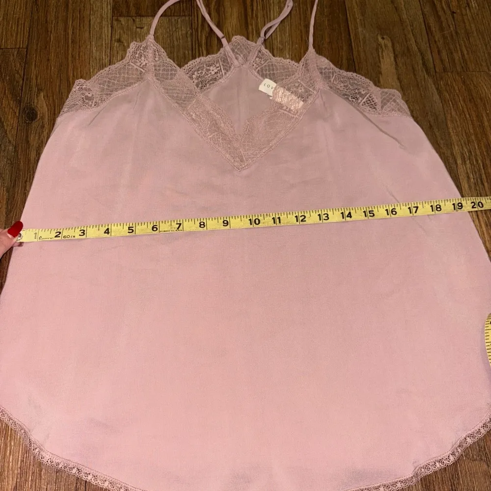 Love Stitch Tank Top Pink Lace Size Medium Valentines Romantic Elegant - Image 7