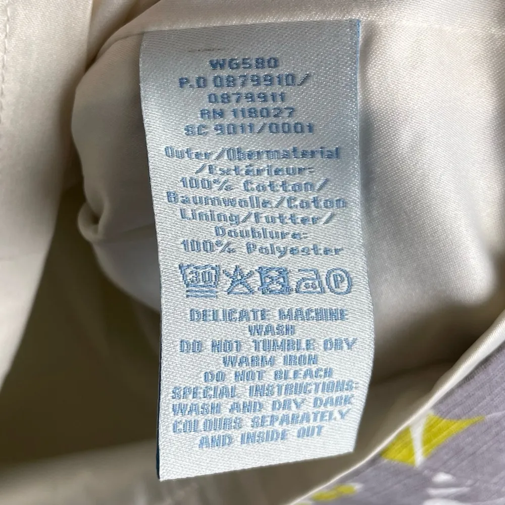 Boden Grey Yellow Daisy Floral Print Pleated Cotton Mini Skirt US Women's Size 4 - Image 6