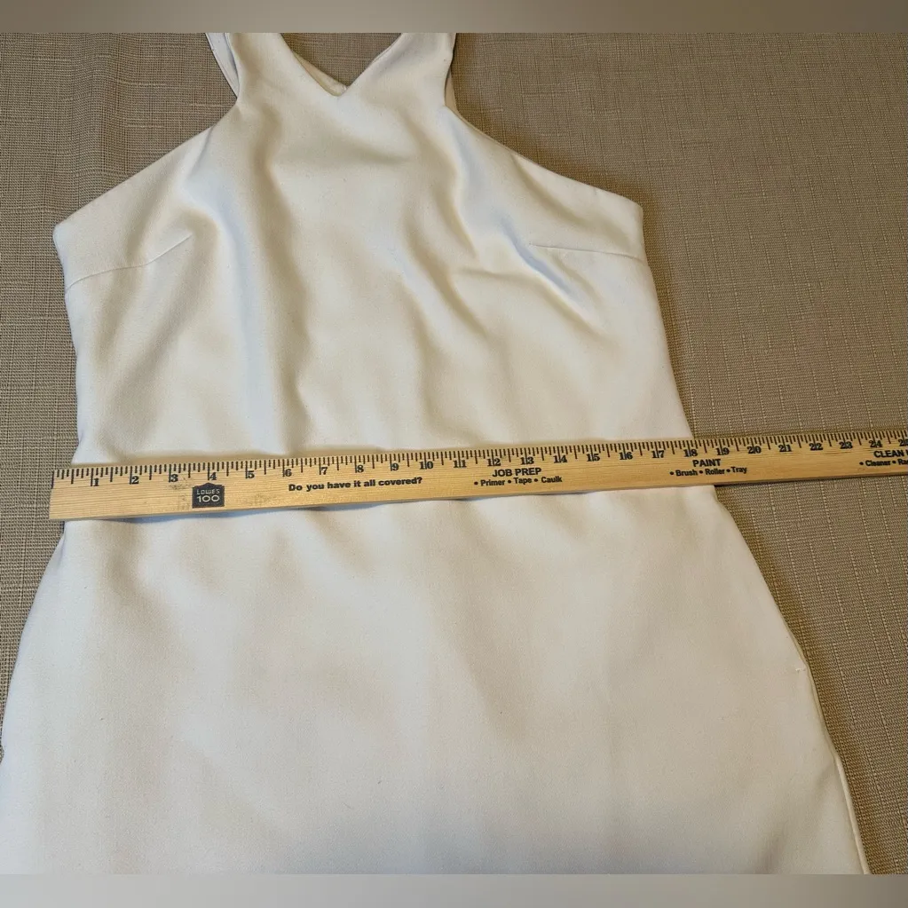 BAR III WHITE Halter Cut-In Armhole A-Line Skirt Mini Dress sz LARGE $79.50 - Image 3