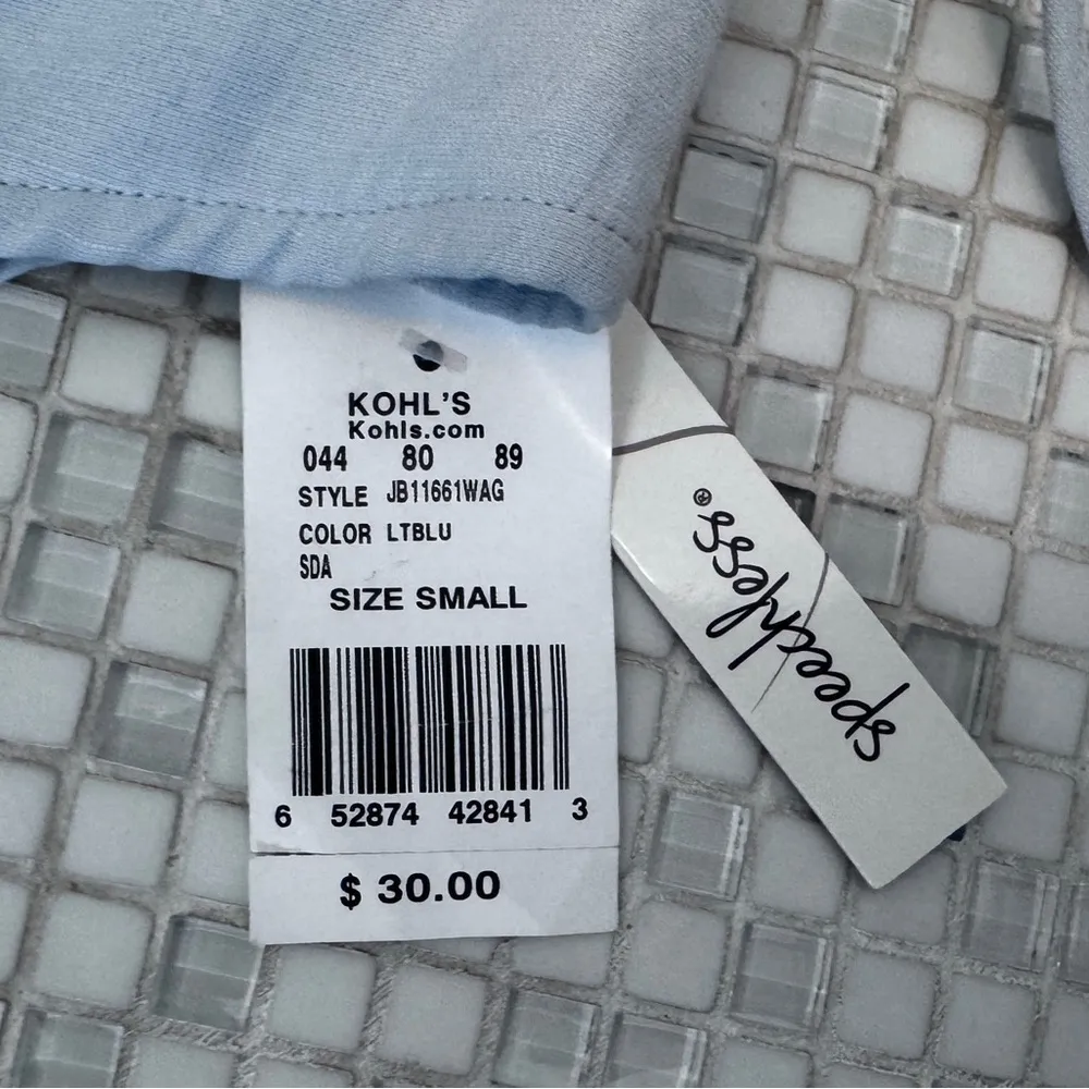 small  blue tie up crop top - Image 5