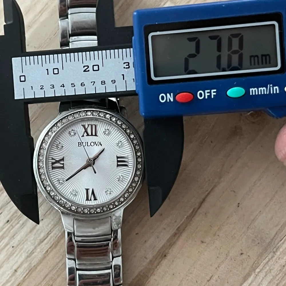 Bulova Ladies Watch Crystal Embellishments Pearl Dial Crystal Markers - Image 7