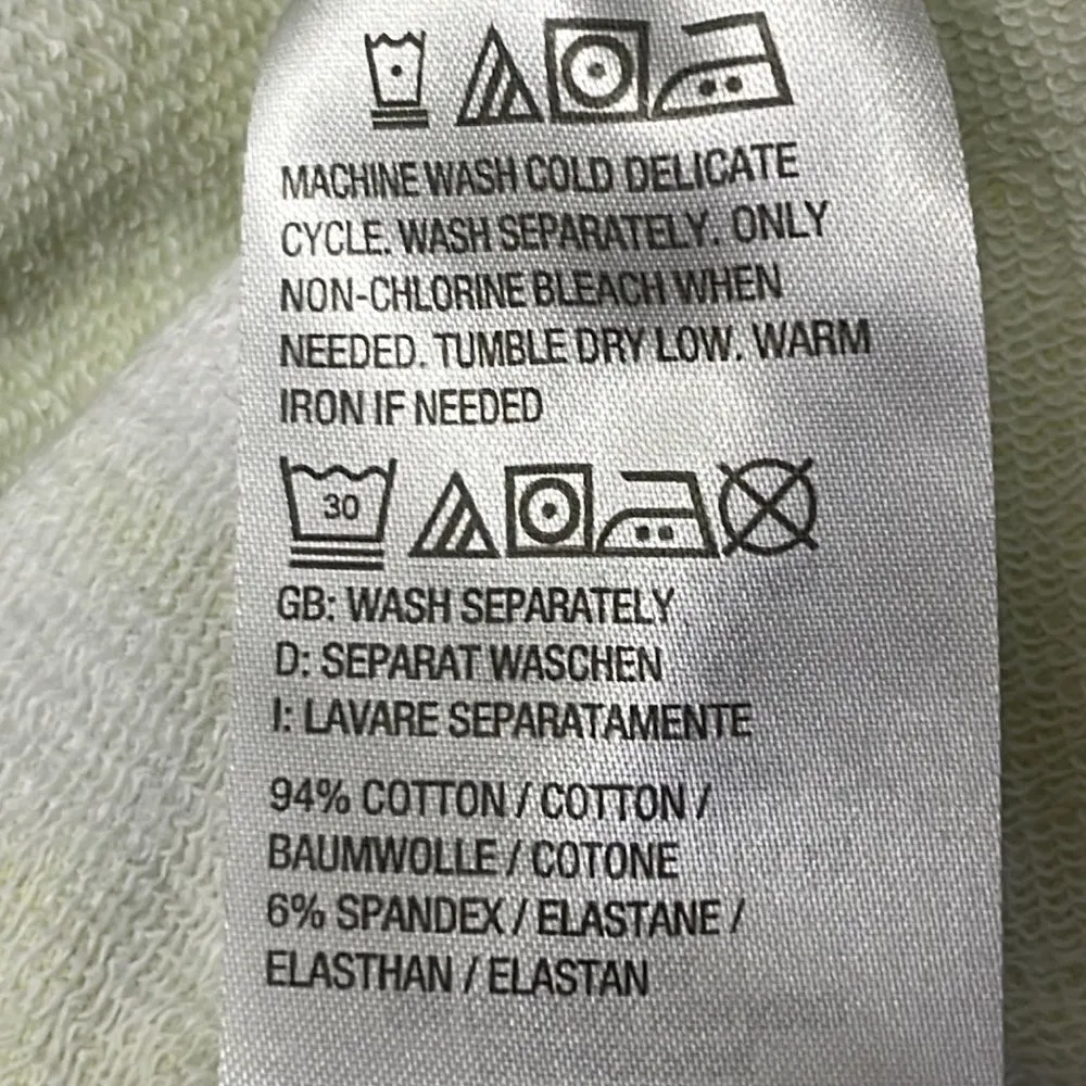 Denim & Co. Light Lime Green/Wht. Tie Dye Crewneck Long Sleeve Sweatshirt - Image 9