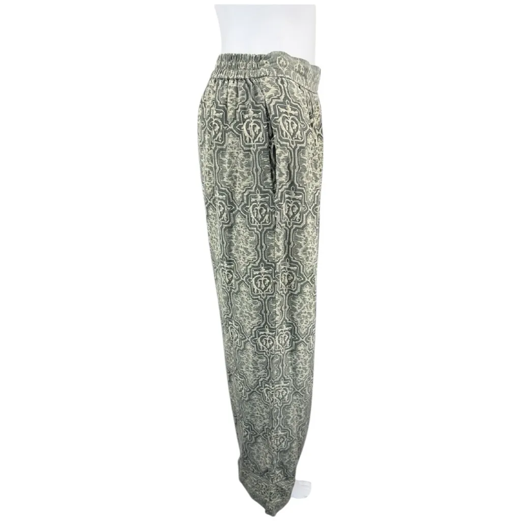 The J. Peterman Company Sage Green 100% Silk Print Pants Size S - Image 2