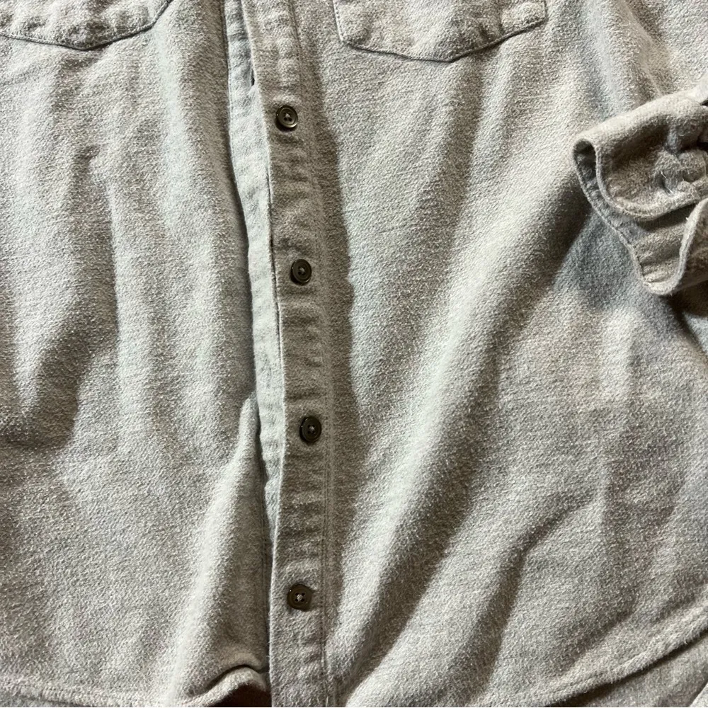 Madewell Flannel Sunday Shirt in Heather Soft Grey Size XSmall 100% Cotton GUC - Image 5