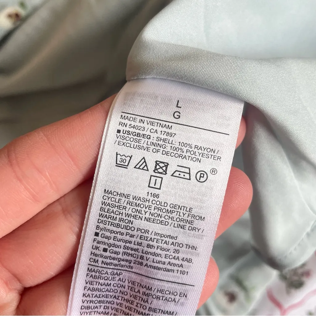 Doen x Gap Floral Midi Slip Skirt in Dublin Blue Size Large - Image 5