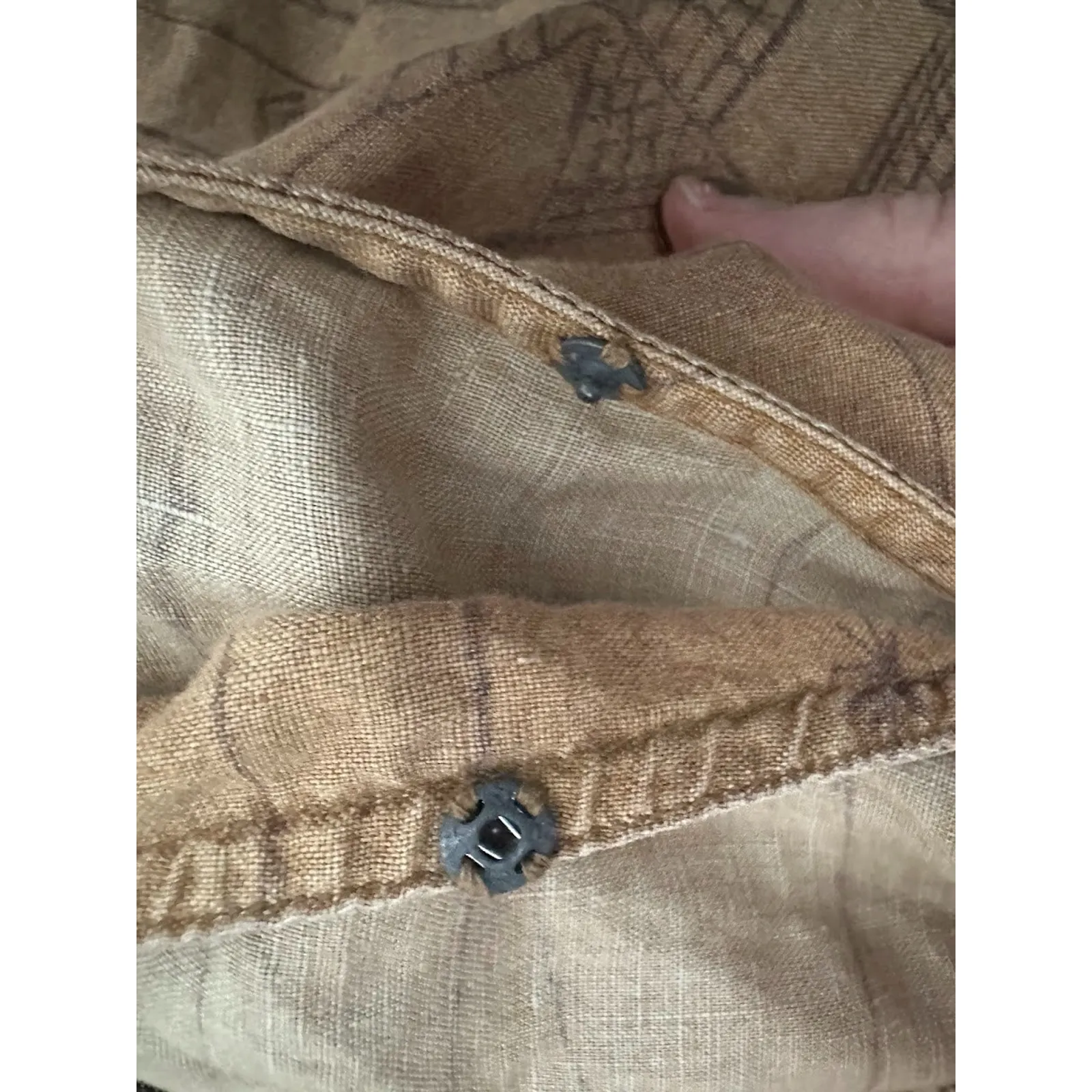 Vtg Lauren Ralph Lauren Linen Maxi Tie Wrap Skirt Size 16 Southwest Boho Aztec - Image 11