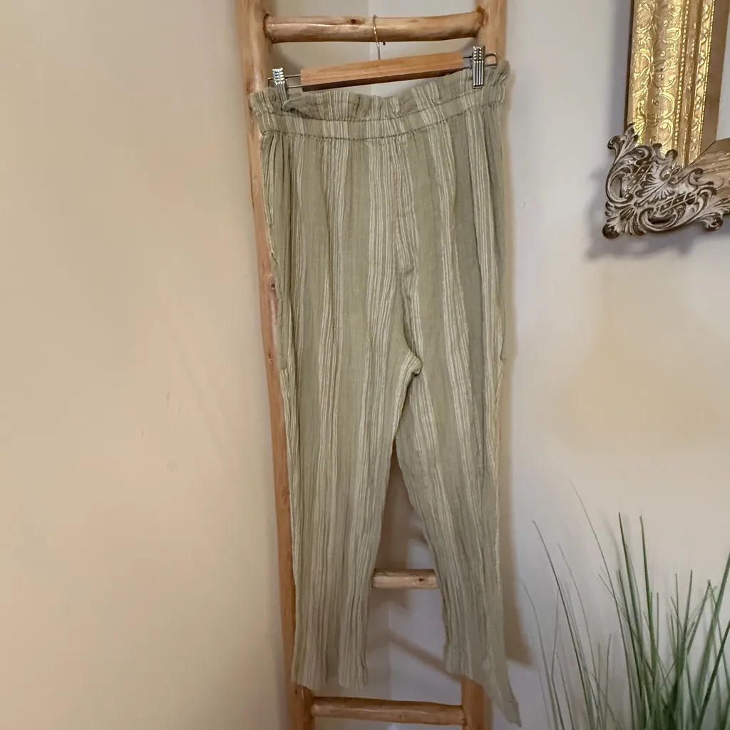 Free People Semi Sweet Cropped Pants in Sage Combo Super High Rise Small - Image 4