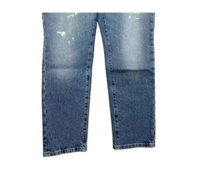 NWT Good American Classic Straight Leg Distressed Jean High Rise 4 27 Blue #3073 - Image 3