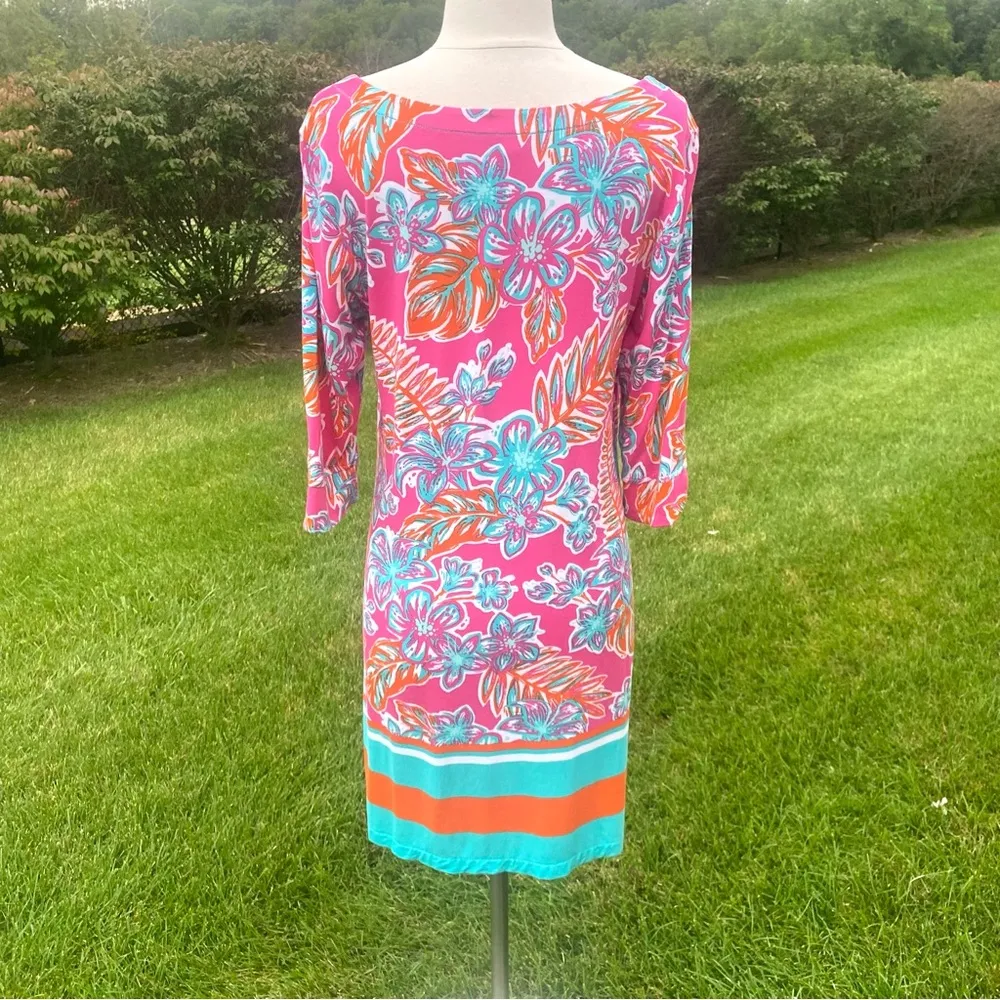 HATLEY Dress in Kauai Floral Tropics Print Pink Size L - Image 10