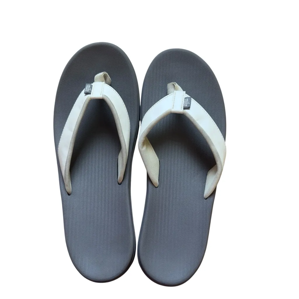 Nike White‎ Gray Flip Flop Sandals Comfort Thong Slides Beach Pool Casual 7 US - Image 2