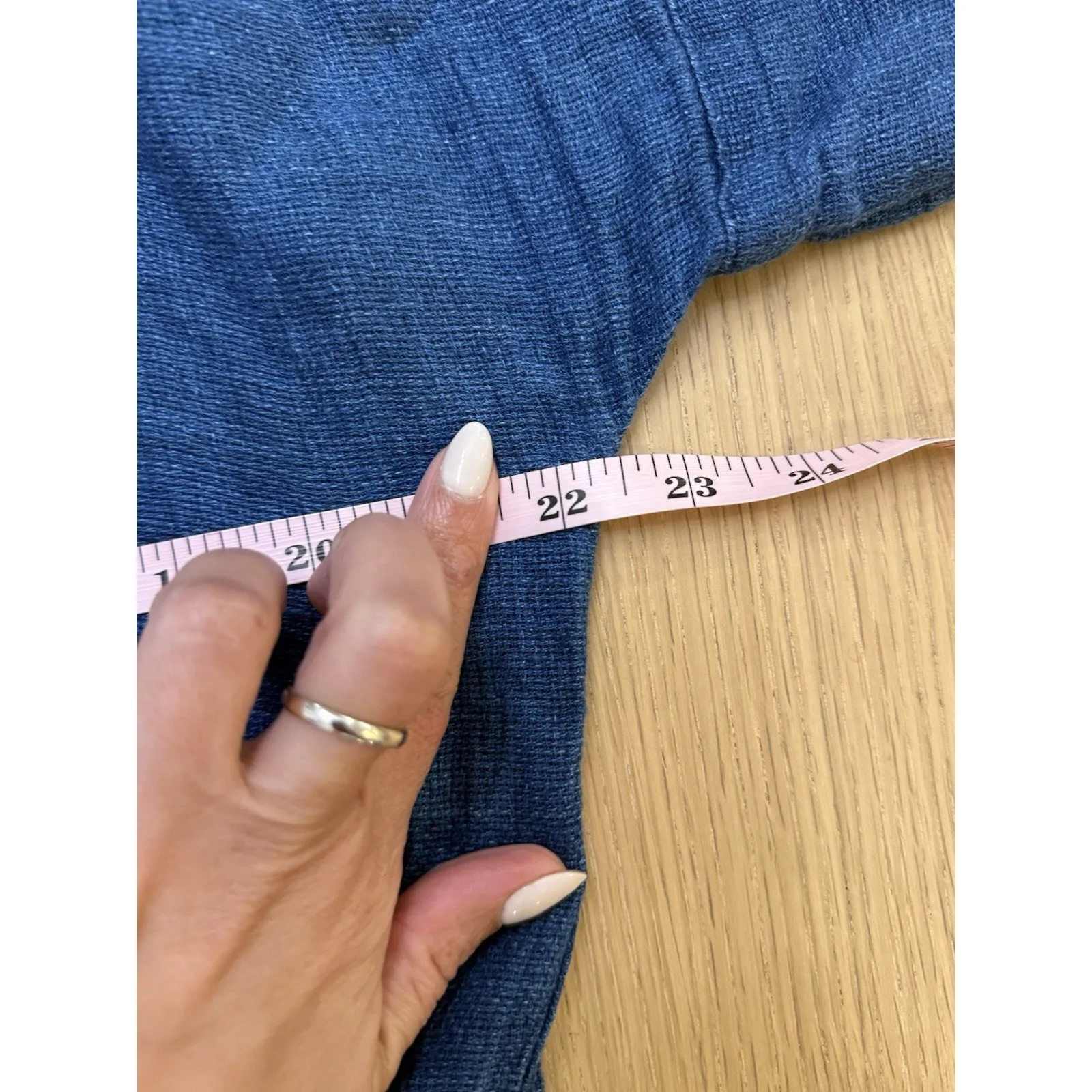 Faherty Women's Blue Sanibel Basketweave Dress Indigo Size Small 2303 - Image 11