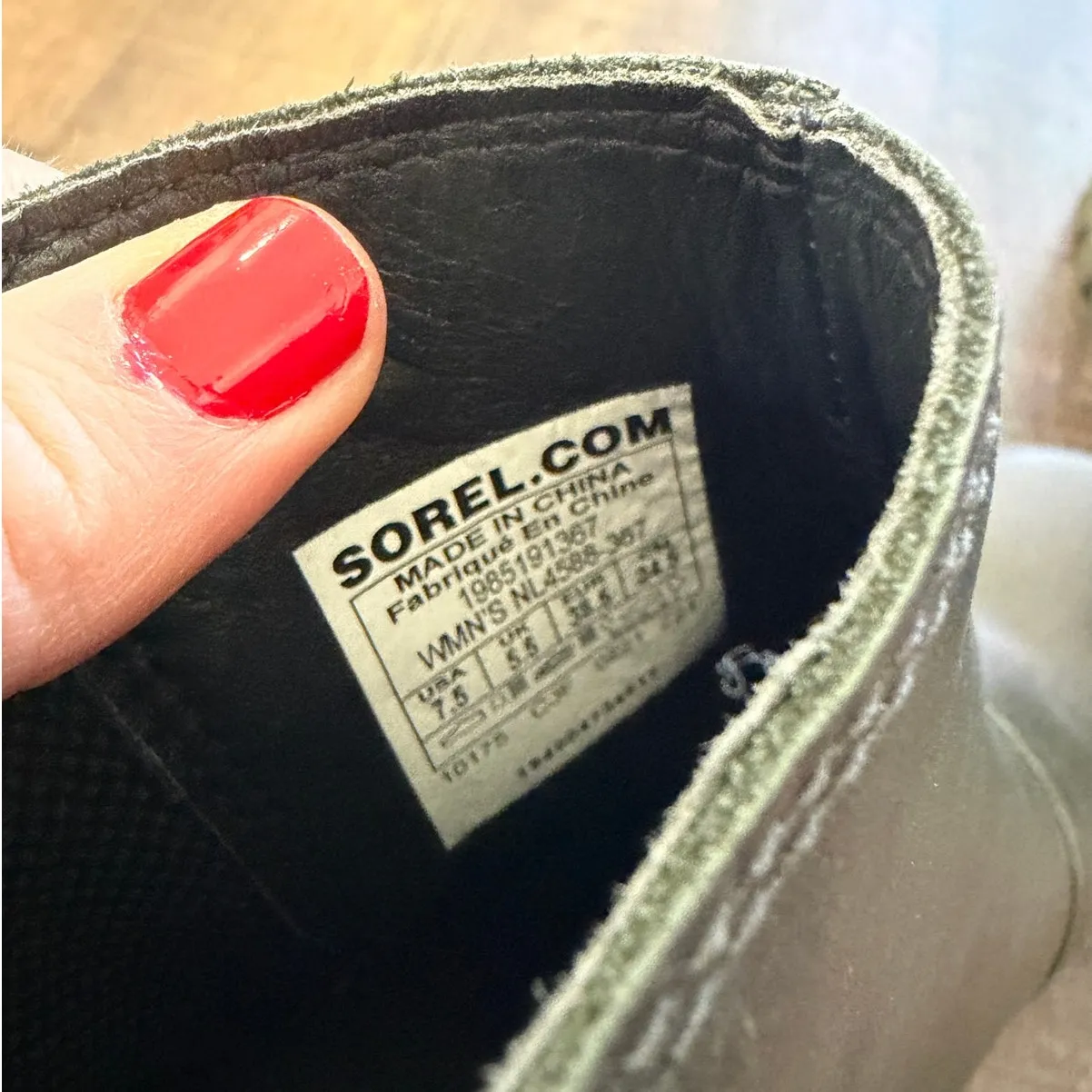 Sorel Joan of Arctic Wedge III Chelsea Bootie Dark Moss/Sage Size 7.5 - Image 3