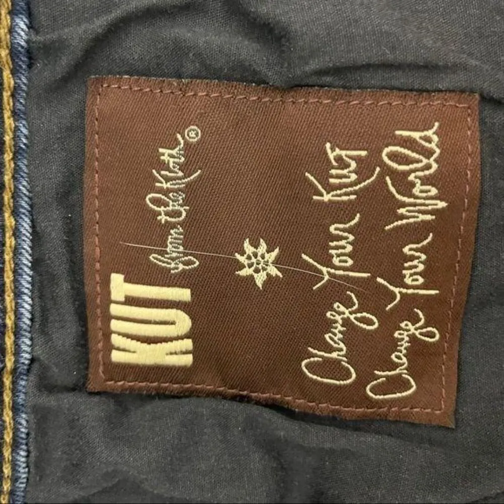 Kut from the kloth distressed mid wash blue denim skinny jeans size 8 - Image 6