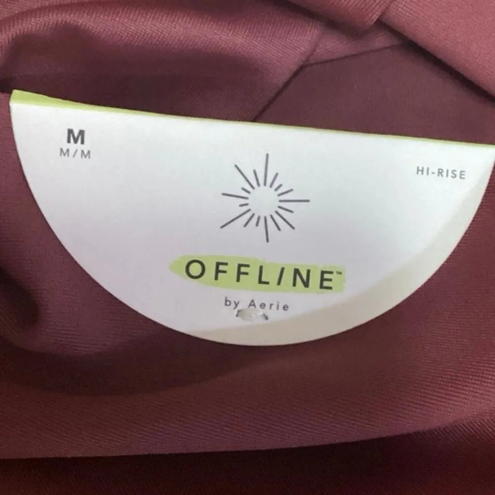 NEW Aerie Maroon Red Pull On High Waisted Ankle Yoga Leggings Workout Pants Sz M Size M - Image 5