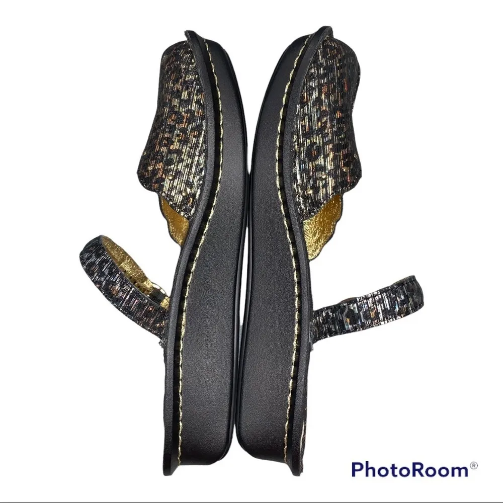 NEW Alegria Tuscany Iridescent Leopard Print Mary Jane Clogs Shoes size 37 - Image 4