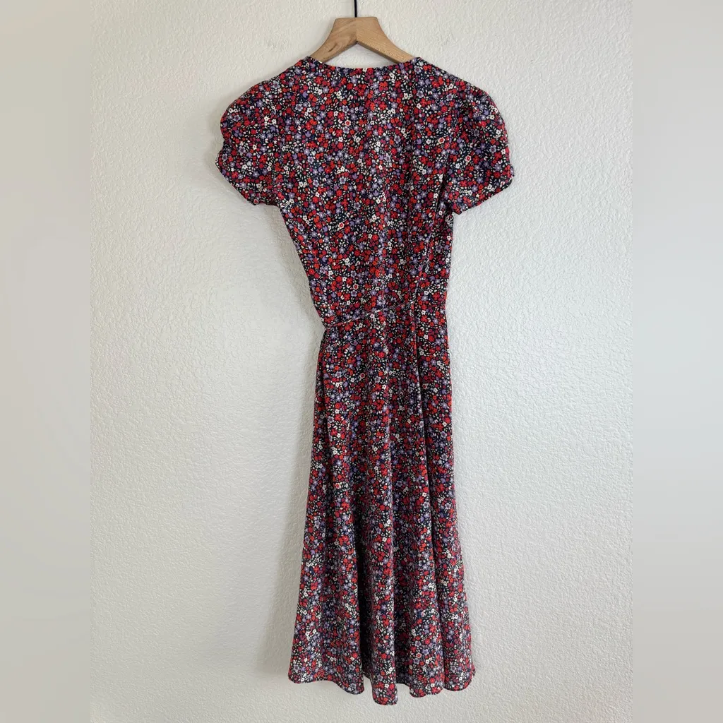 Réalisation Par Teale Wrap Silk Midi Dress Wildflower Print size XS $260 - Image 11