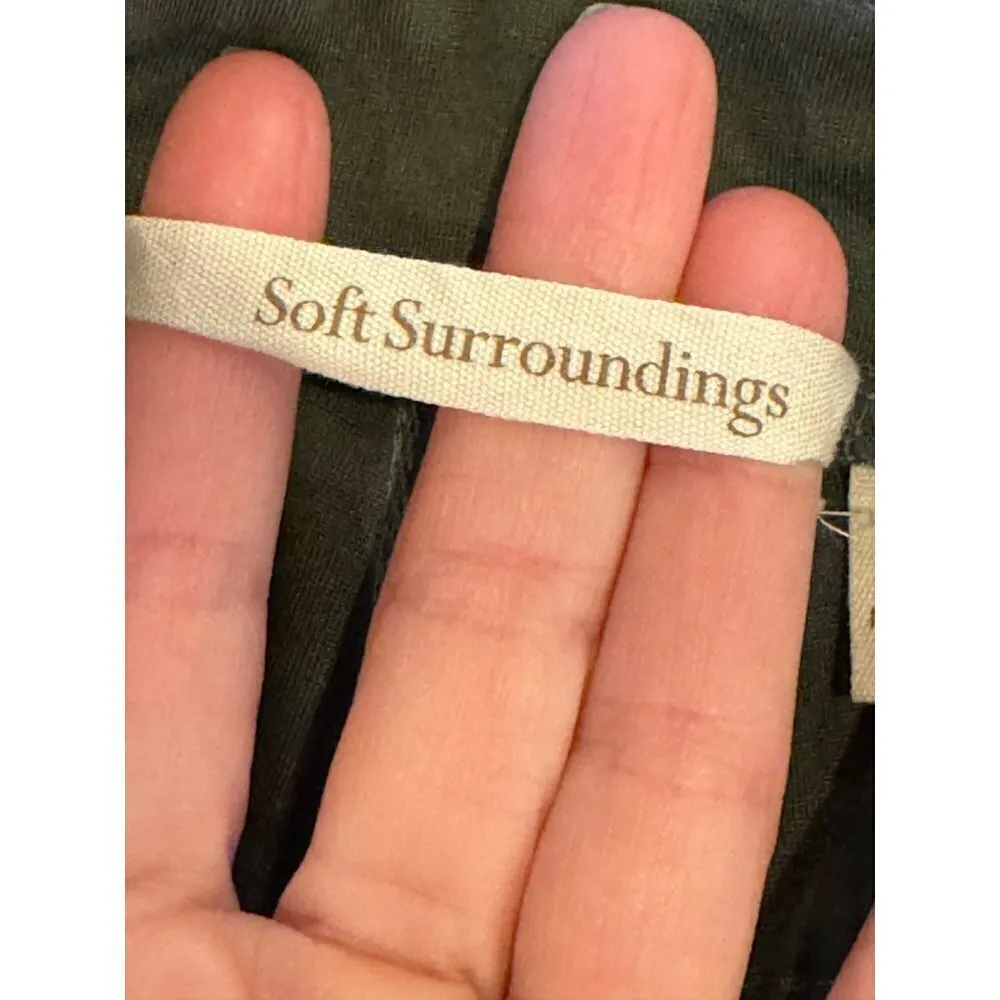 Soft Surroundings Pants Womens XS Olive Green Knit Stretch Tapered Leg Pull On - Image 9