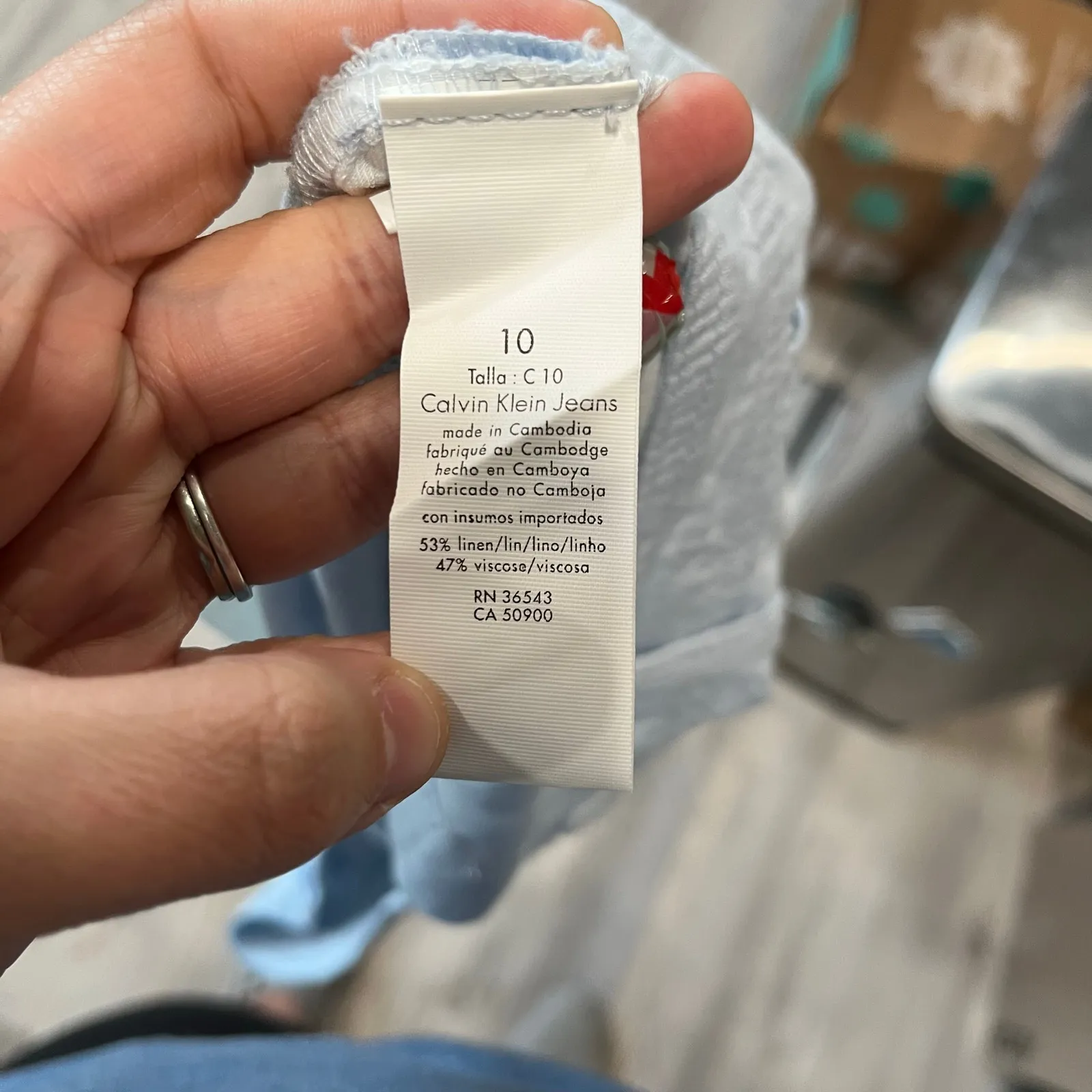 New Calvin Klein Blue Sapphire Ice Linen Blend Shorts Womens 10 Beachy Summer - Image 4