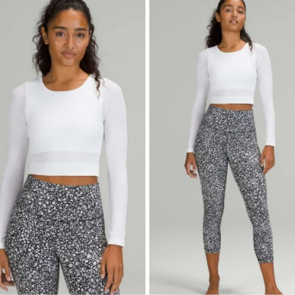 Lululemon Ebb to Street Long Sleeve in White Size 8 LW3DZNS - Image 3